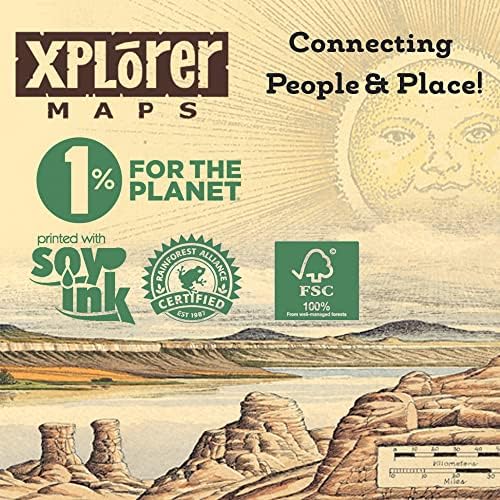 XPlorer Maps MAPEL MAPATE MAPATO ESTADO Bolsa com alças - bolsa de compras de supermercado - Reutilizável e ecológico - Nylon dobrável - Fits de serviço pesado no bolso - 18x25