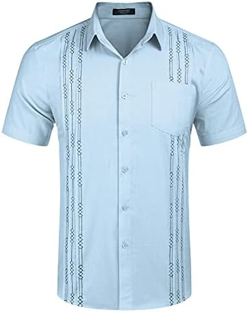 Coofandy Men's Shorve Sleeve Linen Camise