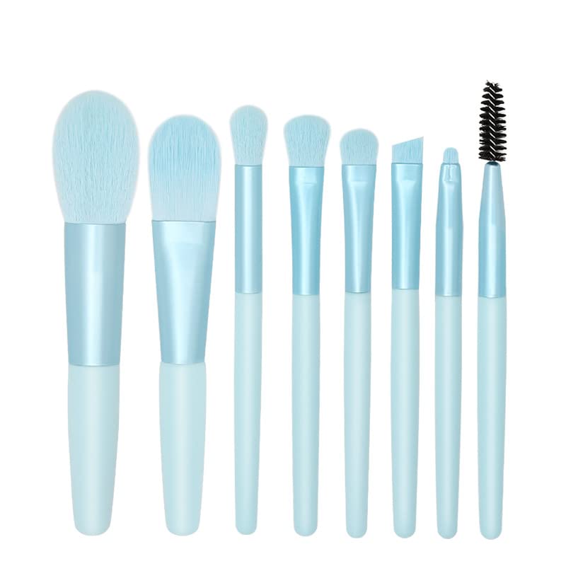 Pincéis de maquiagem portáteis de 8pcs Definir Mini Ferramentas de beleza macia Manuja macia de madeira Fundação Brush Bush Bush