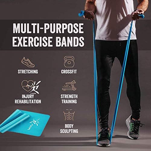 Bandas de resistência plana de terapia Conjunto, faixas esticadas de exercício plano sem látex para alongamento, flexibilidade, pilates,