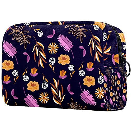 Bolsa de higiene pessoal Bolsa de lava -lava de maquiagem cosmética de viagem com padrão floral com zíper para acessórios