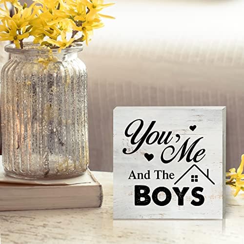 Você e os meninos placarem da caixa de madeira com a decoração de mesa de 5 x 5 polegadas Boy Box Pinlo