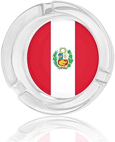 Bandeira do Peru Modern redond redondo bandeja de cinzas portátil Cigarro decorativo portátil Suporte de cinzas para o escritório em casa