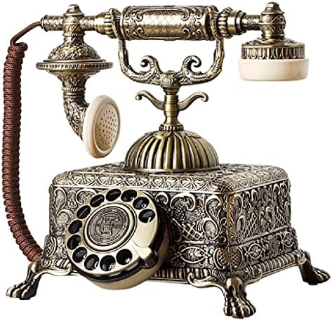 XDCHLK METAL VINTAGE ANTIGO TELEFONE ANTELECENDED PELE DE TELEFOLED LADEL LAMBLE COM DOLO ROTAR para decoração