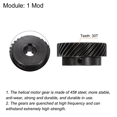 UXCELL 12mm Abertura interna 30t engrenagem helicoidal helicoidal 1 mod endurecida 45# spur de aço diferencial diferencial 4x1.8mm chaveway Motor Spiral Gear