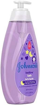 Banho de bebê na hora de dormir de Johnson com aromas calmantes do NaturalCalm, fórmula de banho de bebê hipoalergênicos e sem lágrimas,