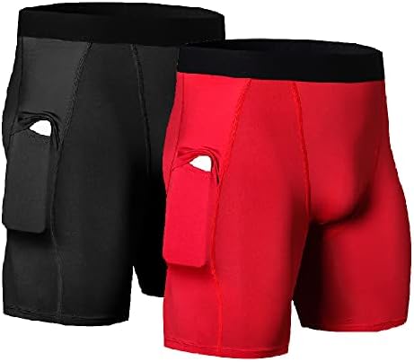 Shorts de compressão atlética masculinos do Wragcfm com bolsos executando roupas íntimas ativas