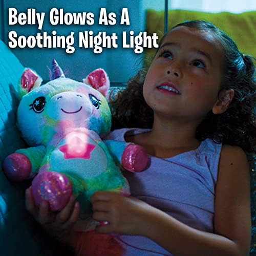 Ontel Star Belly Dream Lites, Luz noturna de Animal de pelúcia, rosa mágico e unicórnio roxo - Projetos estrelas e formas brilhantes