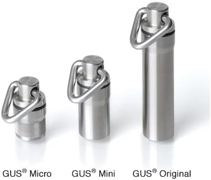 Gus Original Pill Fob, fabricado nos EUA, suporte de comprimido de aço inoxidável, suporte de bateria AAA