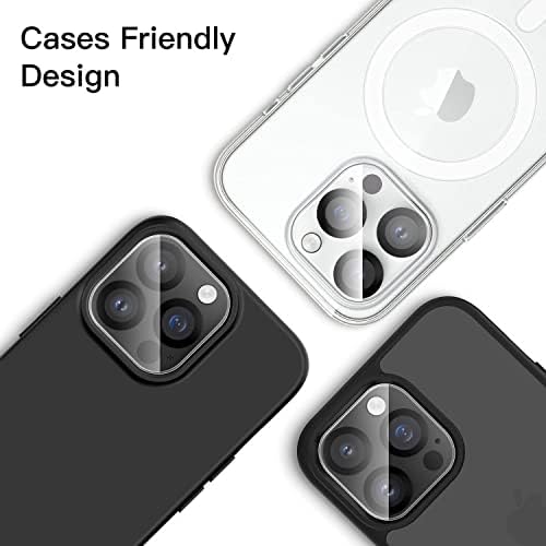 Protetor de lente de câmera TTTimore para iPhone 14 Pro/iPhone 14 Pro Max - vidro temperado, cobertura completa, anti -arranhão,