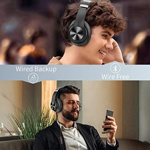 Fones de ouvido sem fio Bluetooth Over-Ear, 60H Playtime Dobrável Followeight e Wired Stereo Deep Bass Headset HiFi som estéreo com 6 modos EQ, micro sd/tf, fm, para trabalho de trabalho laptop PC PC Cellphone