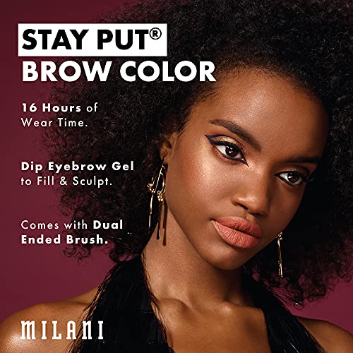 Milani Stay Put Brow Color - Vespa marrom macia, cor de sobrancelha sem crueldade que enche e molda sobrancelhas…