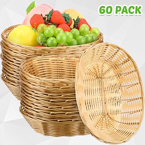60 Pacote de plástico oval para cesto de cesta de cesto cesto cesta de cesta de frutas cestas de frutas cestas de tecido para