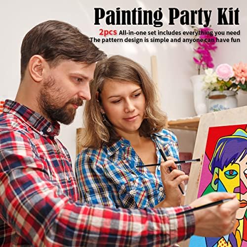 Casais Vochics pintam kits de festa pré -desenhado tela para adultos para pintura e gole Jogos noturnos para casais Kit de