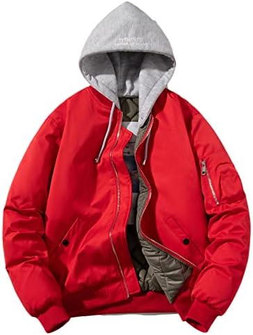Jaquetas de bombardeiro de tamanho grande para casaco de casaco de homens com capuz Winter acolchoado com capa de capuz