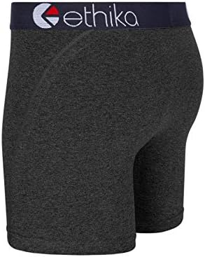 Ethika Mens Mid Boxer Brief | Heather preto cinza