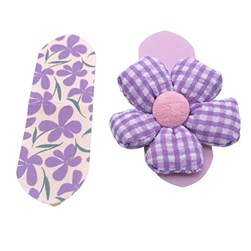 2pcs Flor Magic Hair Pad Cabinetes CLIPS PARA MUNHAS MENINAS Acessórios de cabelo fofos roxo