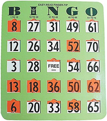 Maxiaids Card de bingo de ponta de ponta de leitura fácil - Cards -20 - Green
