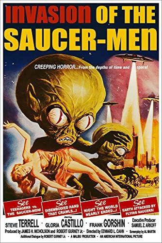 American Gift Services - Invasão do filme de ficção científica vintage de The Saucer -Men - 24x36