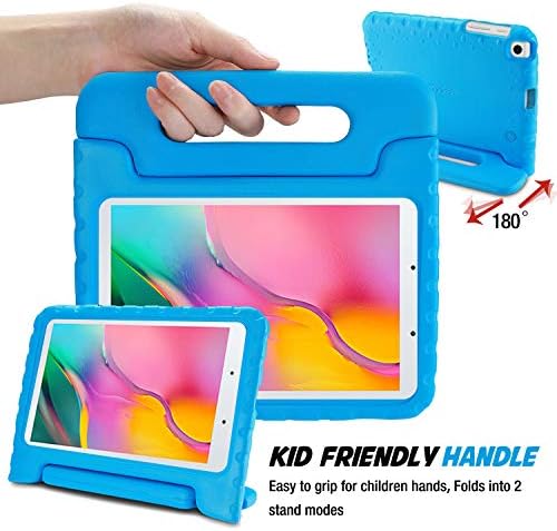 Procase Kids Caso para Galaxy Tab A 8.0 2019 T290 T295, Caixa de proteção à prova conversível à prova de choques Caso de proteção de garoto leve para crianças para 8,0 polegadas Galaxy Tab A 2019 sem S Pen Modelo -Blue