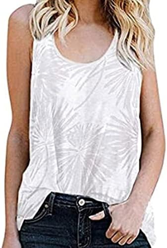Oplxuo plus size tampas de tanques para mulheres camisas casuais de verão camisetas estamadas florais escapam blusas sem mangas