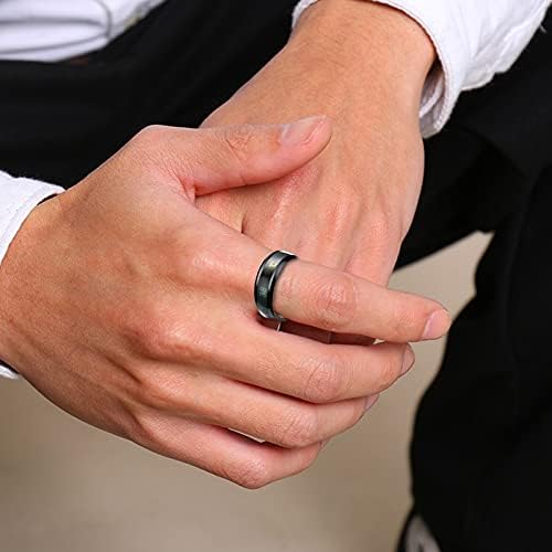 Mulheres tocam temperatura de moda casal Ring Men Stainless Aço de titânio Smart Temperature Change Color Wedding Ring Boho Rings