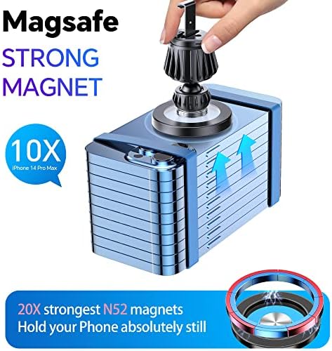 【2-Pack】 para iPhone MagSafe Mount Borng 【ímãs mais fortes】 Portador de telefone magnético para ventilação de ar 【360