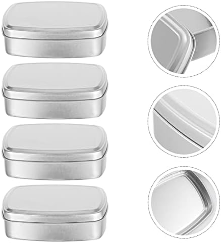 Cabilock 8pcs especiarias maquiagem de prata ou velas de pó portáteis latas de latas de organizadoras DIY vazias - xxmm, fabricação de frascos de jarros alumínio de alumínio Salves metal quadrado ML Doces de enchimento recarregável