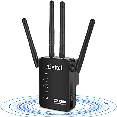 Extender Wi -Fi, 1200 Mbps WiFi Extender Signal Booster Long Range Outdoor, Banda Dual Wi -Fi Booster Wireless Repeater com