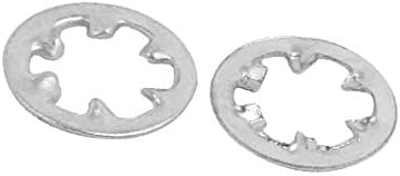 X-Dree 4mm de aço carbono de aço carbono de 4 mm arruela de trava de dente interna Tom de prata 1000pcs (4 mm de diámetro