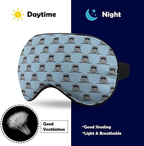 Walrus chibi dormindo cegos máscara de olho fofo capa noturna engraçada com alça ajustável para homens homens