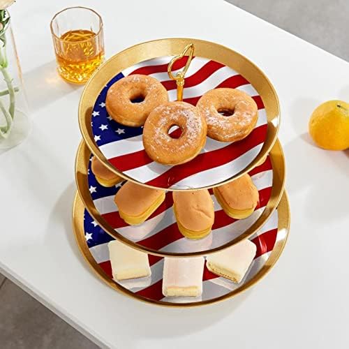 Suporte de bolo, suporte de bolo de festa, bolo significa mesa de sobremesa, padrão de bandeira americana