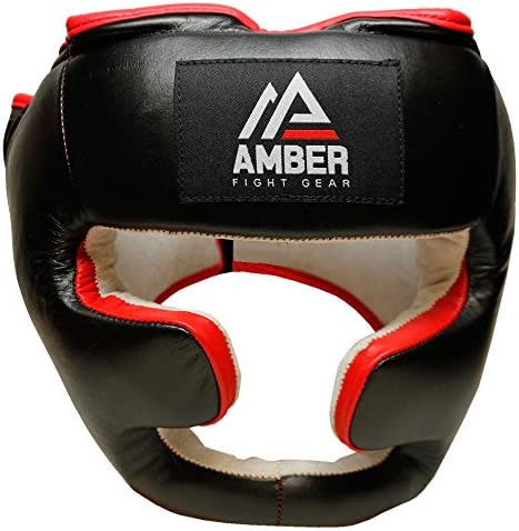Amber Fight Gear Professional Chapete de Leatherboxing para treinar Sparring Kickboxing, MMA, MUAY TAI