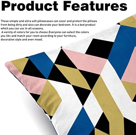 Pacote vbfofbv de 2 capa de almofada de veludo capa de almofada de travesseiro quadrado para cama de sofá, triângulo de padrão geométrico de desenho animado moderno