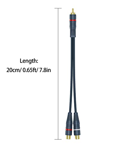 Dteedck rcA divisor 1 masculino 2 fêmea 5 pacote, rca y splitter rca cabo de áudio video splitter adaptador cabo 0,2m/0,65ft para