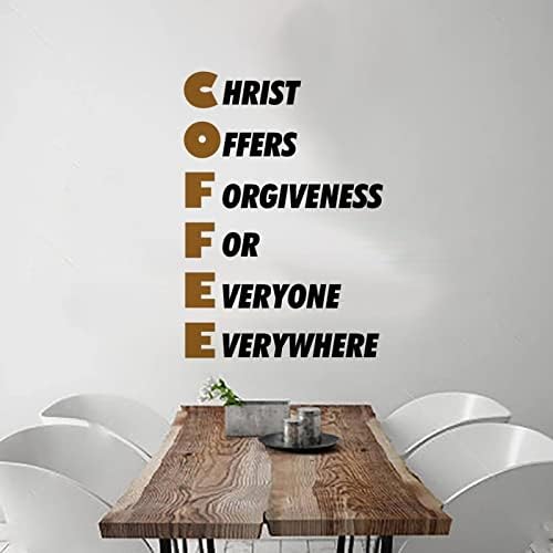 Decalques de parede Coffee, Cristo oferece perdão para todos em todos os lugares Decalque de parede personalizado Projetar sua