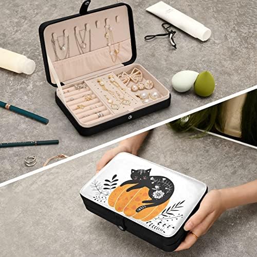 J Joysay Black Cat Halloween Viagem Caixa de jóias Organizador Pequeno caixa de jóias