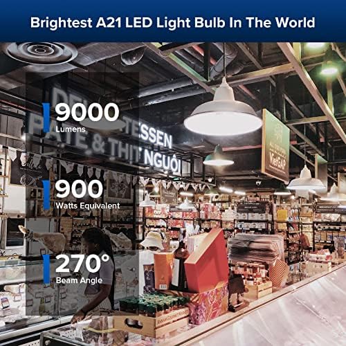 SANSI 9000 Lumens A21 Lâmpada LED, equival de 900w super brilhante. Lâmpada E26 com amplo ângulo de feixe de 270 °, 5000k de