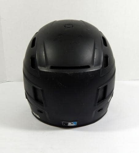 Miami Marlins Anthony Game usou capacete preto com guardas de ouvido 7 1/4 DP45043 - MLB Game Usado Capacetes usados