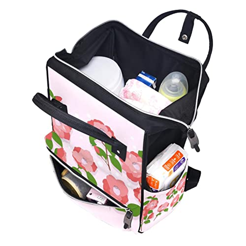Bolsas de fraldas de fraldas de flores Modinha mochila Mochila de grande capacidade Bolsa de enfermagem de bolsa de travamento para cuidados com o bebê