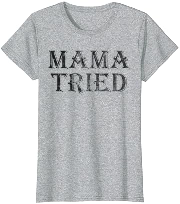 Mama tentou música country Redneck masculino para mulheres vintage T-shirt