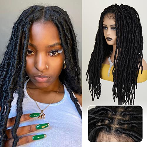 Sangtok 26 polegadas Soft Soft Loc Wigs para mulheres negras Lace Front Knotless Lace Full Synthetic Locs Locs Wig