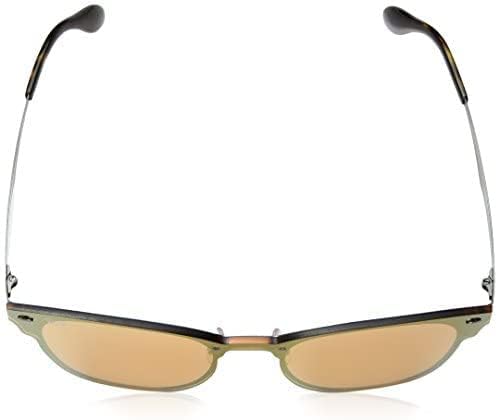 RAY-BAN RB3576N BLAZE Clubmaster Metal Square Sunglasses, ouro listrado/verde, 47 mm