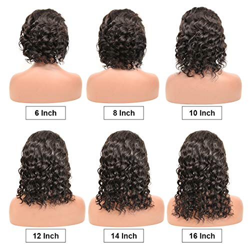 Elbeauty Curly 13x6 Lace Front Wigs Cabelo humano pré -arrancado com cabelos de cabelos para bebê Glueless Virgin Remy Remy Defsem perucas de renda profundas para mulheres negras de 8 polegadas de cor natural