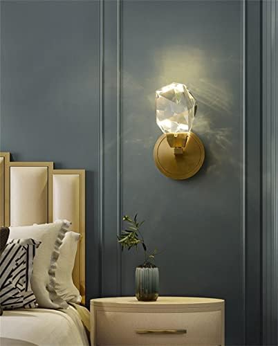 FZZDP Lâmpada de parede de cobre nórdica ao lado da sala de estar de estar luxuosos luminárias de parede de cristal k9 luminárias