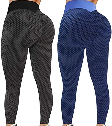 2pc Alta cintura Pernela para mulheres Scrunch Butt Treping Workout Pants ioga