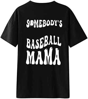 Camisetas mamãe de beisebol mrgiinri para mulheres 2023 Baseball Graphic camise