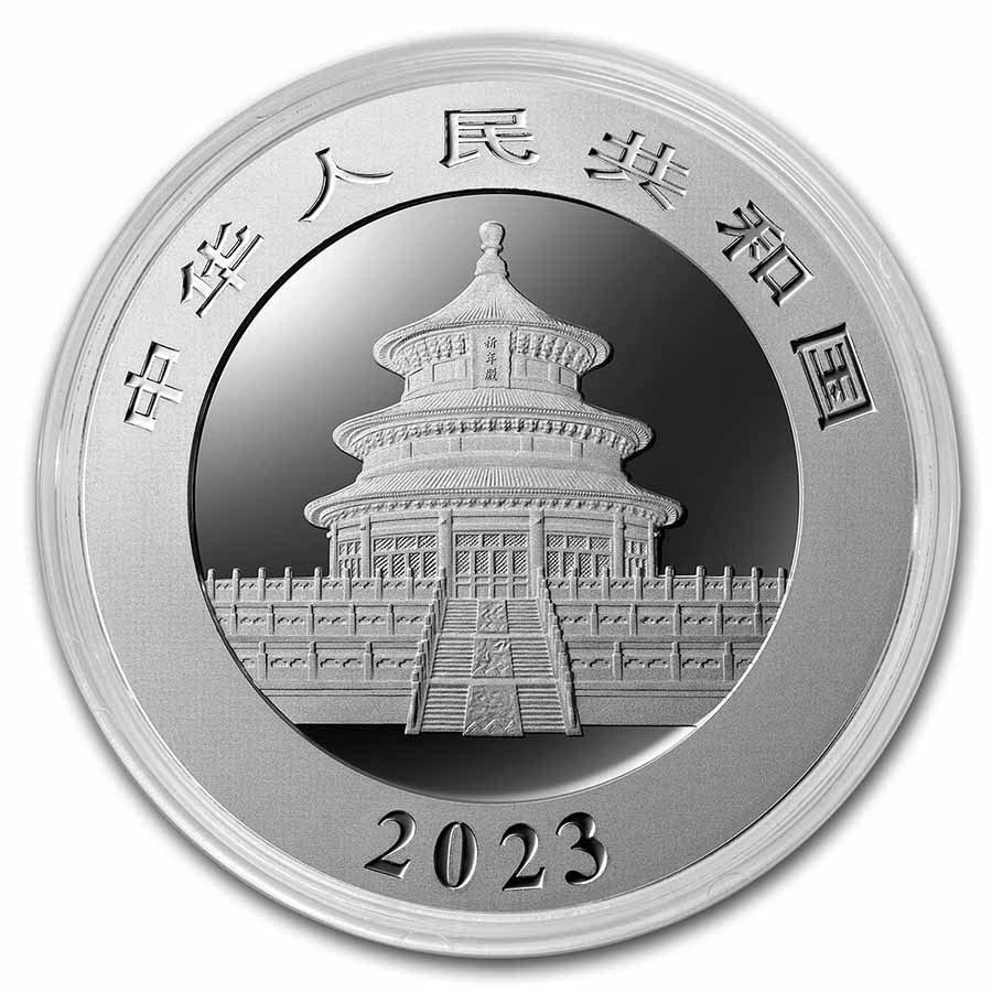2023 cn 30 g prata panda ¥ 10 moedas gem bu yuan não circulado