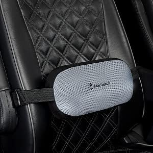 RS5 Memória FOAM Lombar Pillow para suporte de volta para o carro - Rolo lombar com várias inserções para 6 níveis de firmeza personalizados para um suporte de cadeira ajustável sem dor para o assento do carro…