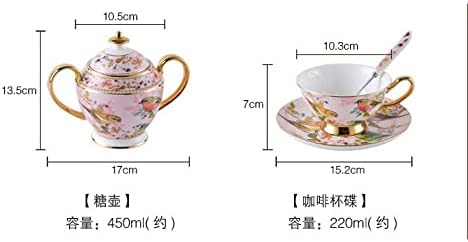 FSYSM British Bone China China Tarde Tea Tarde Conjunto, Copo e Pires, Conjunto Europeu de Café Cerâmico, Copo Preto de Chá, Presente de Casamento